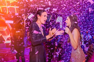 Bat Mitzvah and her mother showered in Confetti at The Polo Club in Boca Raton