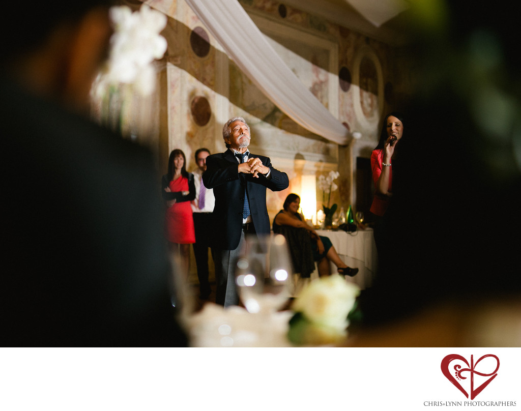 Dvorec Zemono Vineyard Wedding Reception, Speech Photo