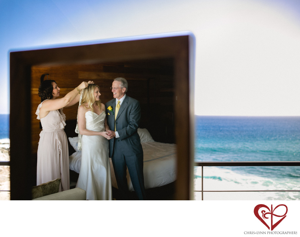 The Cape Hotel Wedding, Los Cabos, Mexico, Bride & Veil