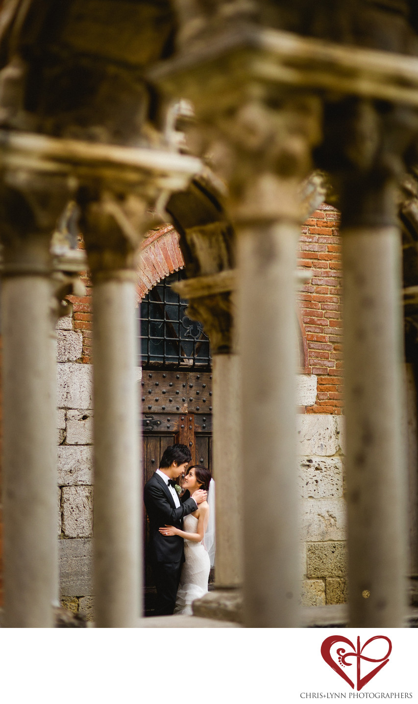 Italy Destination Wedding Bride And Groom kiss