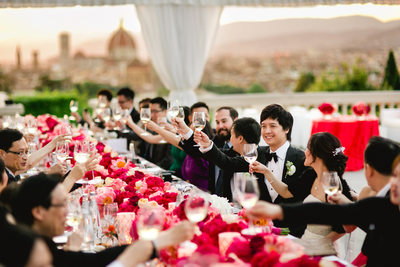 Villa La Vedetta Wedding reception, toasts