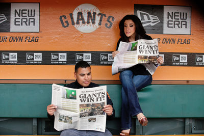 SF Giants Ballpark Engagement Session Photo
