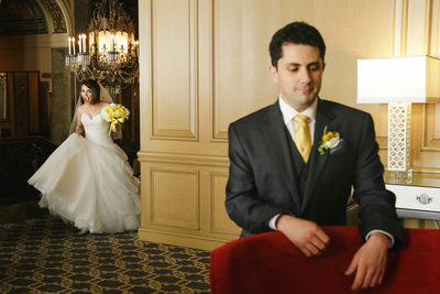 Wedding First Look Photo at Sif Francis Drake Hotel