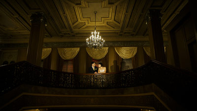 Great nighttime wedding image at Sir Frances Drake Hotel SF