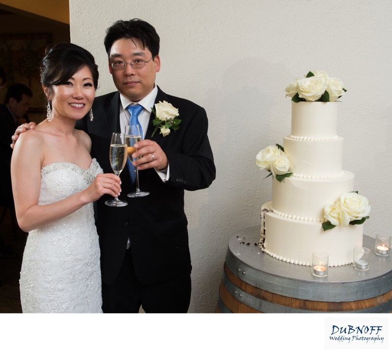 Wedding Cake Toast at Wente Vineyards in Livermore, California