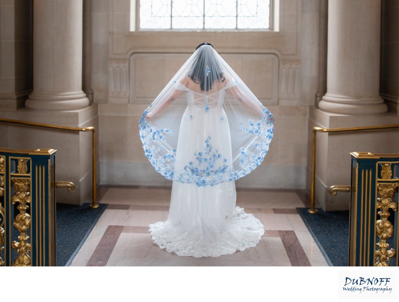 SF City Hall Wedding Photography - Brides Veil SF City Hall Wedding Photography - Brides Veil