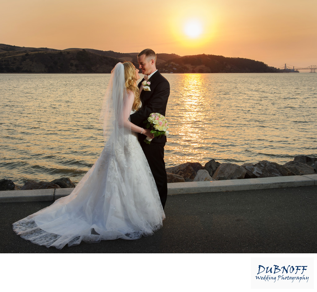 Benicia sunset wedding photography on the beach