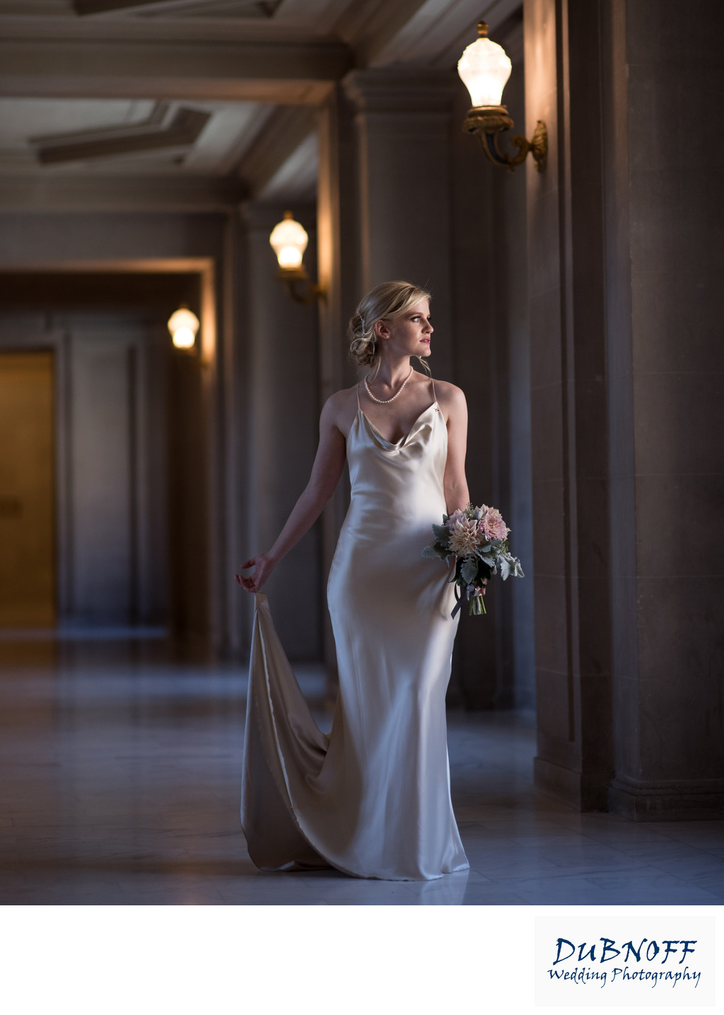 San Francisco City Hall Wedding Photographers - Dramatic Bride