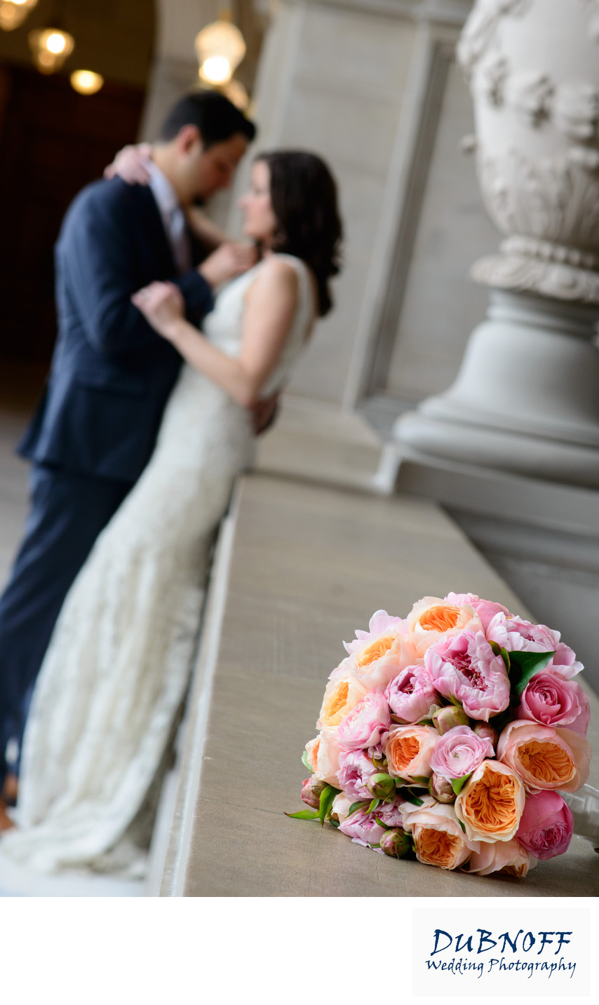 San Francisco City Hall Wedding Photographer - Bouquet Focus