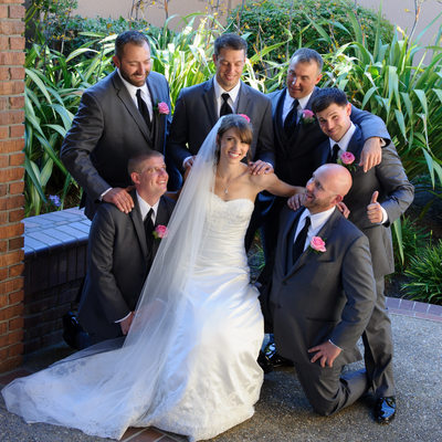 bride with groomsmen at Blackhawk Country Club Wedding