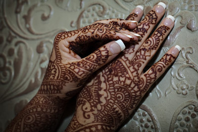 Close up of Henna on San Francisco Indian  Wedding Bride