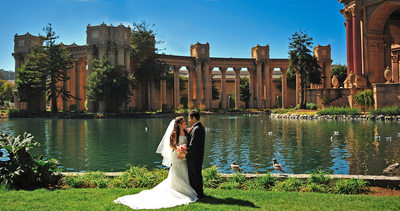 Palace of Fine Arts Wedding Photography at the Pond - City Hall