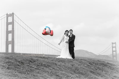 Golden Gate Bridge Wedding Photography with Asian Newlyweds