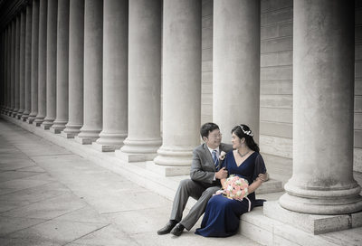 Precious Moment at the Legion of Honor with Newlywed Asian Couple