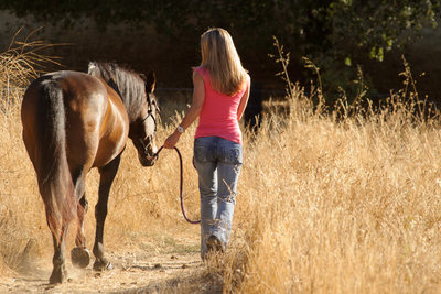 Horse  Owner  Walking in the brush in Danville, California