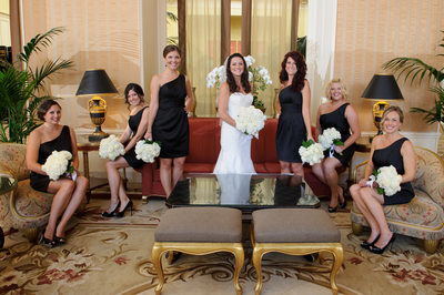 Bridesmaids posing for wedding - San Francisco Fairmont Hotel