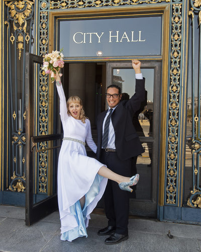 San Francisco City Hall Wedding Photographers - We did it, Yay!