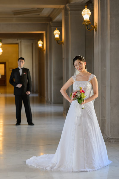 San Francisco City Hall Wedding Photographers - Groom and Bride