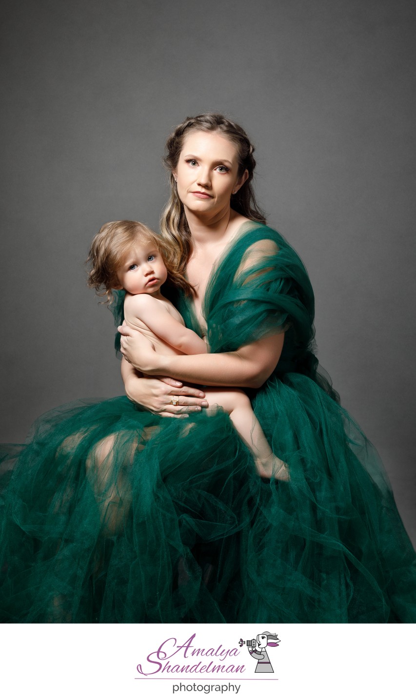 Beautiful portrait of mom and child