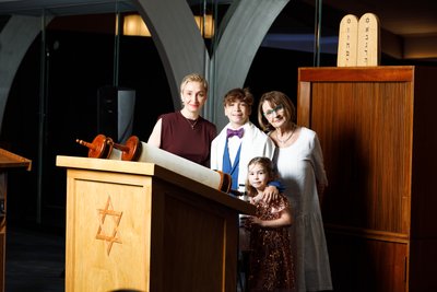 Family Portrait in a Synagogue with Torah