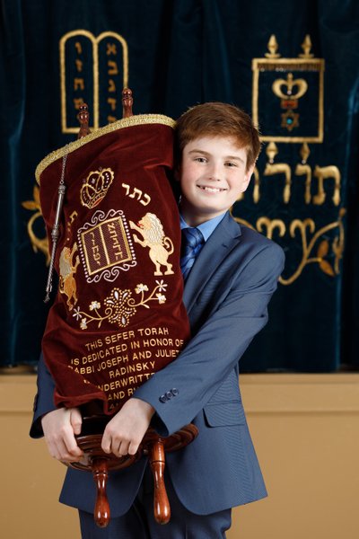 Bar Mitzvah portrait with Torah