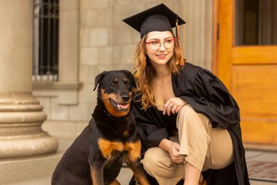 Graduate and her dog portraits