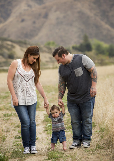 One year and walking, family portraits in Rancho Cucamonga