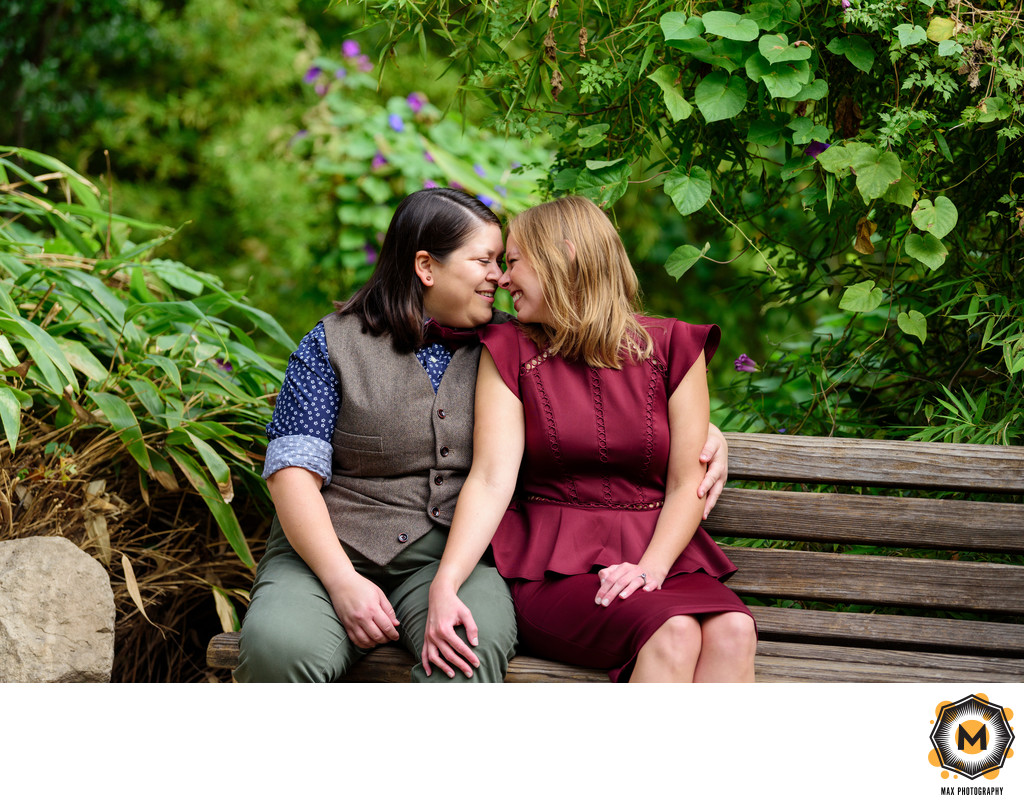Lesbian Engagement Session at Zilker Botanical Garden