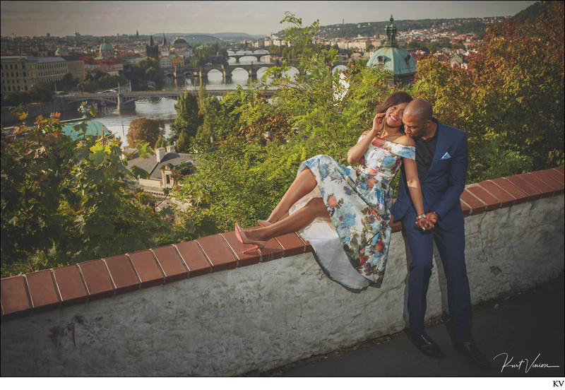 the sexy couple overlooking Prague A&E 