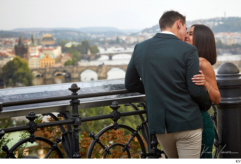 Prague marriage proposal: at the overlook