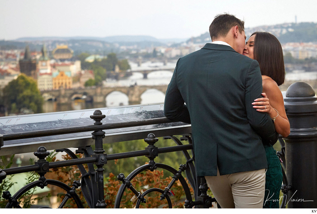 Prague marriage proposal: at the overlook