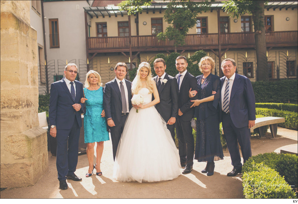 wedding family group photos Prague Augustine