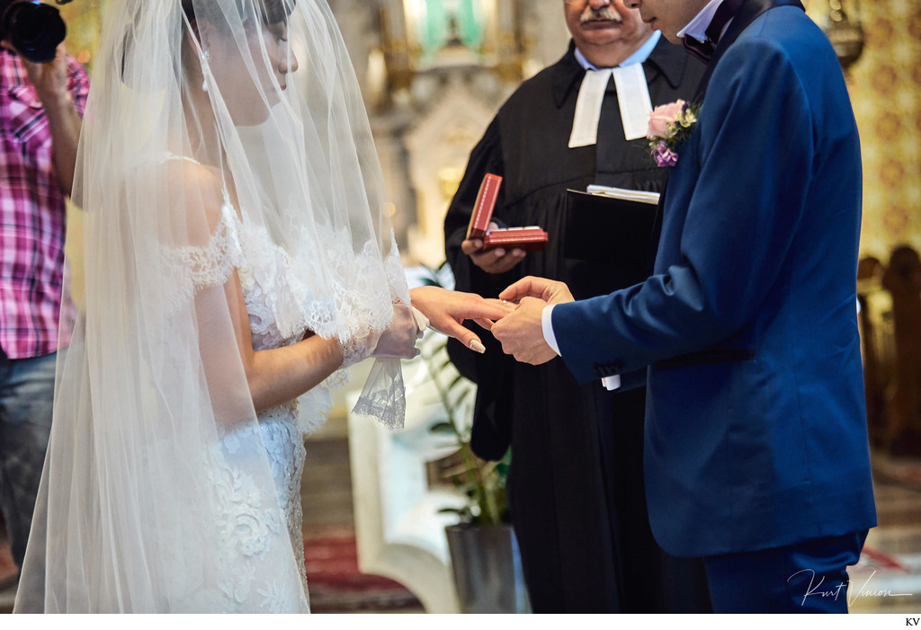 Exchanging of rings St. Martin's Church Bled Slovenia