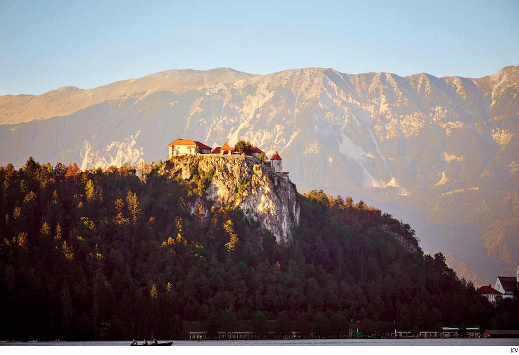 Bled Castle, Slovenia at sunset
