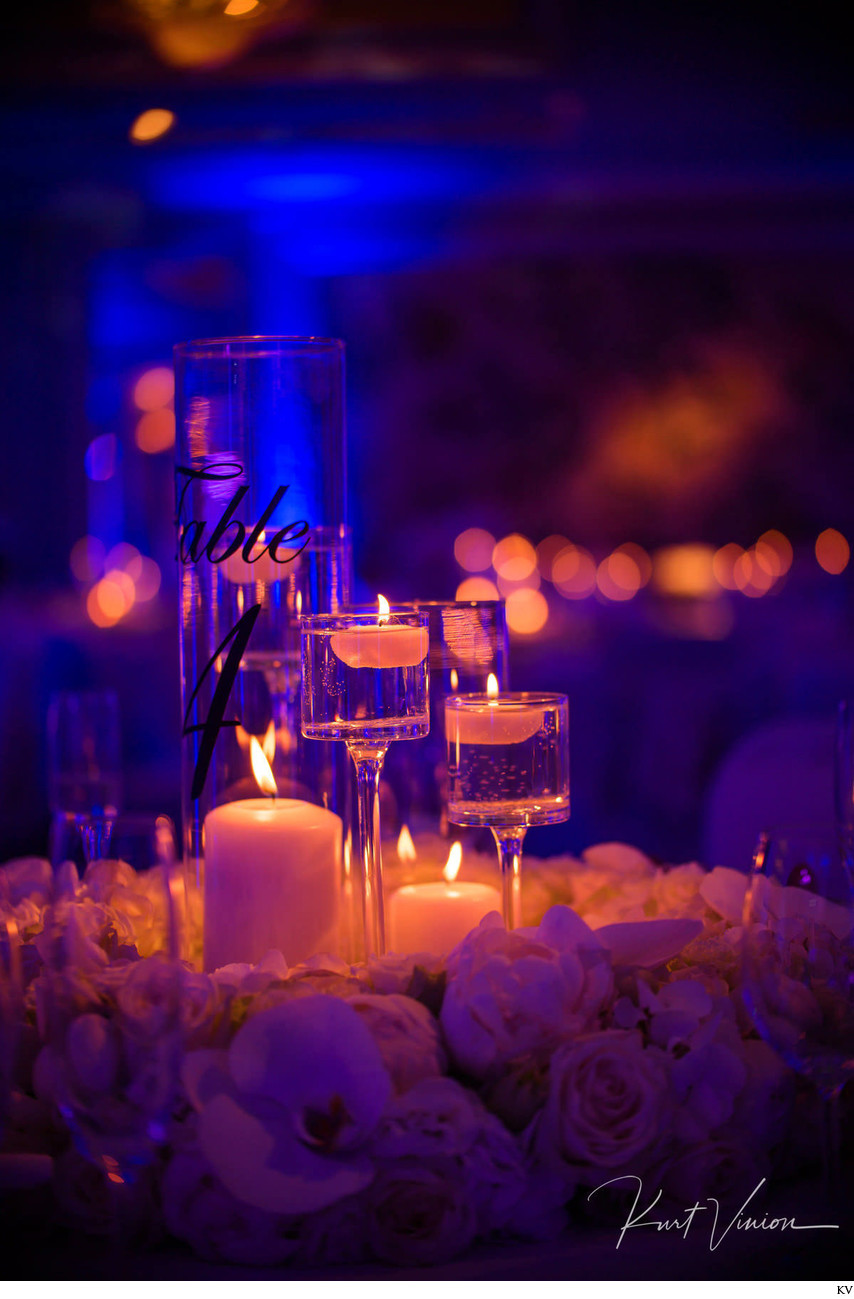 Candle and table details Four Seasons Hotel weddings