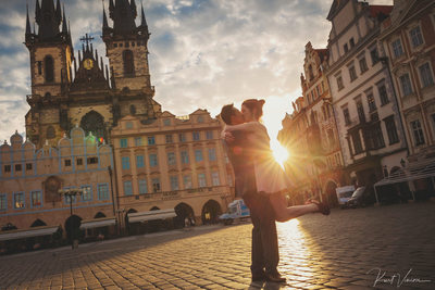 SM surprise marriage proposal Prague Old Town Square