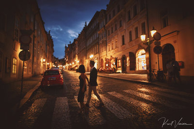 Prague marriage proposal: walking in Prague