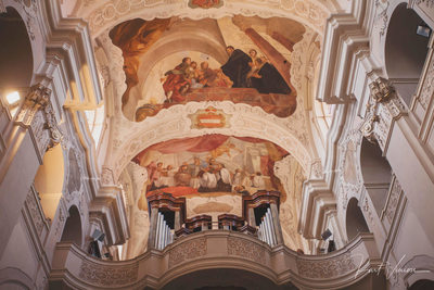 frescoes, organ St Thomas Church Prague