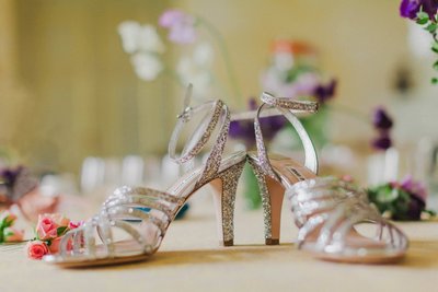The brides stylish shoes - Chateau Mcely weddings