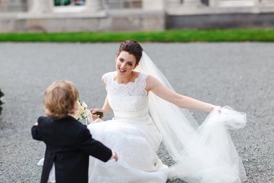 Carton House Wedding Ireland - bride & Page Boy