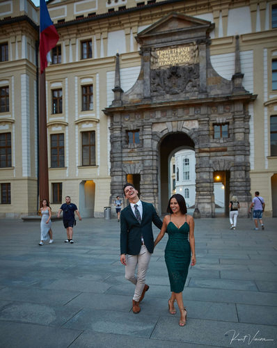 Prague marriage proposal: newly engaged