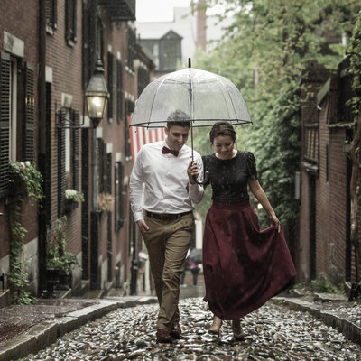 Beacon Hill Engagement Picture in Boston