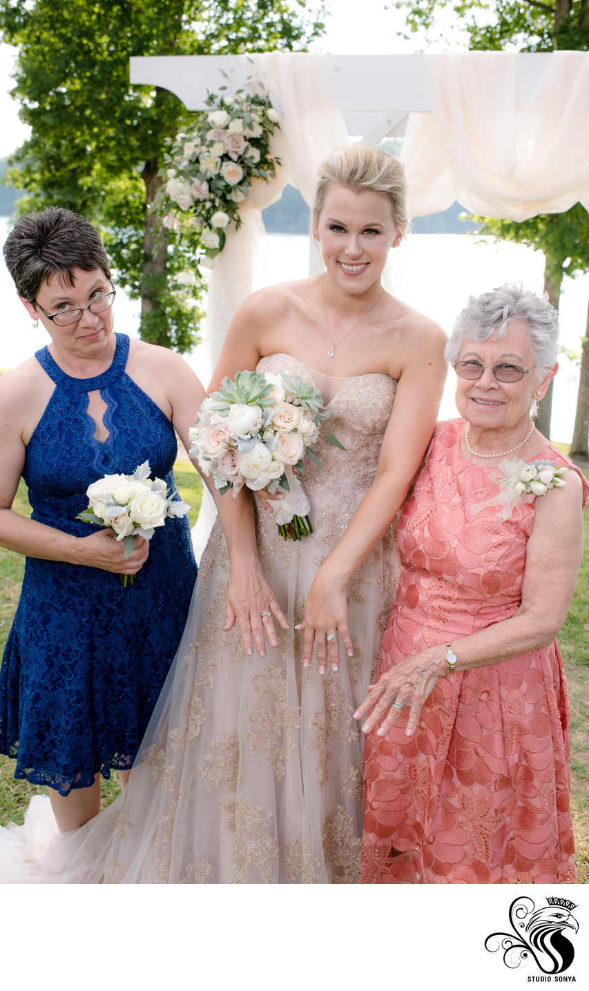 Bride with Mother and Grandma