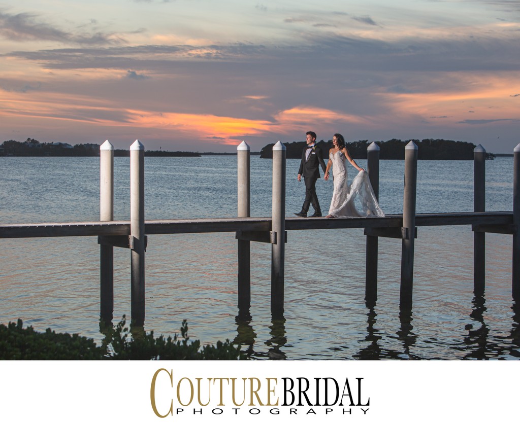 BRIDAL PORTRAITS: BRIDE AND GROOM AT SUNSET
