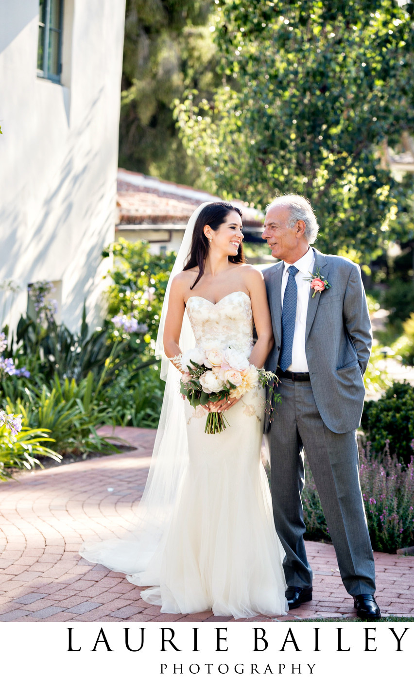 Bride and Father at a Destination Wedding