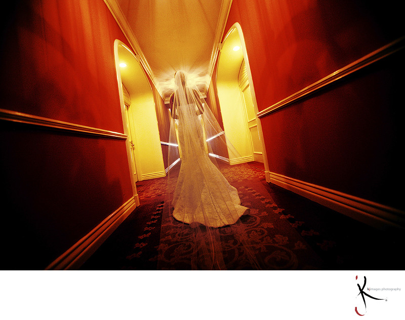 ​Bride in hallway at the Mansion on Turtle Creek.