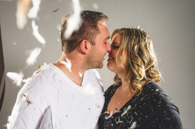 Pillow Fight Engagement Pictures