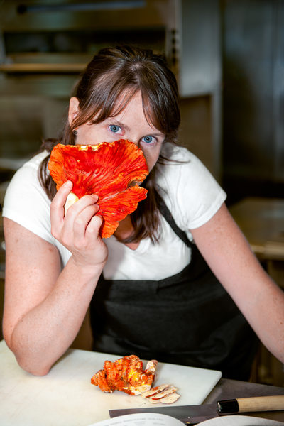 Chef Katie Weinner with lobster mushroom