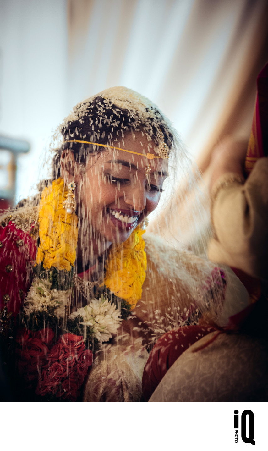Rice Throwing at Indian Wedding