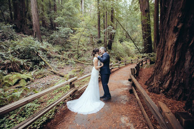 Kissing on a Muir Woods Trail